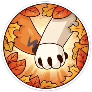 ❤️ cat paw, tiger, friendship, autumn leaves, warm, cozy, animals, cute whatsapp sticker