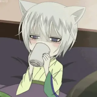 🤍 Tomoe Kamisama Kiss アニメ, マンガ, かわいい, 猫, 猫耳, 可愛い, 巴衛, 神様キス whatsapp sticker