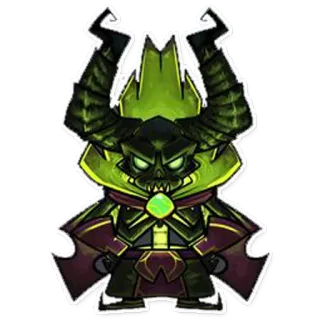 😐 démon, monstre, fantaisie, vert, maléfique, diable, cornes telegram sticker