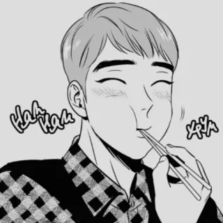 😋 냐암 กิน, ตะเกียบ, อนิเมะ, มังงะ, น่ารัก, ตัวละคร telegram sticker