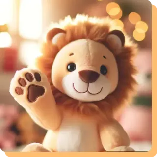 🚶‍♀️ lew, zwierzę, pluszak, zabawka, słodki, kreskówka whatsapp sticker