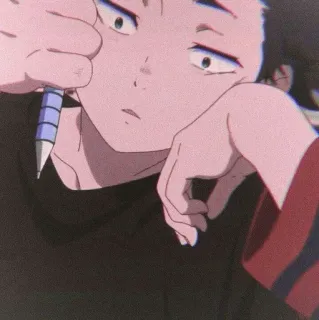 😒 anime, teenager, sad, drawing, pensive, character, boy telegram sticker