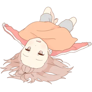 🛏 动漫, 女孩, 卡通, Q版, 可爱, 休息 telegram sticker