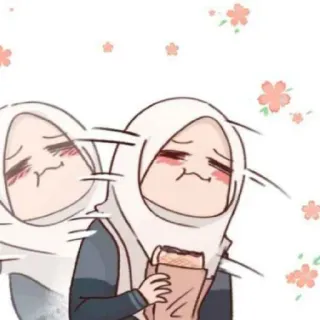 😄 kawaii, imut, anime, hijab, kartun, ilustrasi telegram sticker