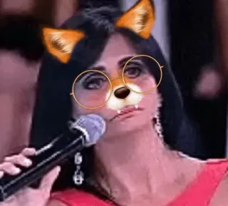 🐶 mujer, cantante, gafas, filtro, micrófono telegram sticker