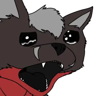 😫 Фурри, Антропоморфный, Волк, Плачущий, Грустный, Эмоция, Стикер telegram sticker