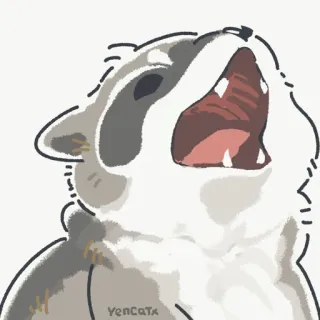 👄 raccoon, animal, cute, illustration telegram sticker