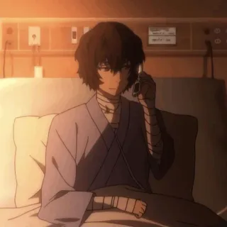 📺 Osamu Dazai Bungo Stray Dogs Anime, Pansements, Hôpital, Triste, Osamu Dazai, Bungo Stray Dogs telegram sticker