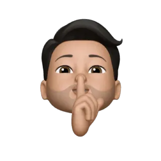 🤫 ชู่ว, เงียบ, สงบ, อีโมจิ, คน, นิ้ว, ปาก, สีหน้า telegram sticker