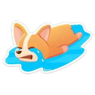 😭 corgi, cachorro, chorando, triste, emocional telegram sticker