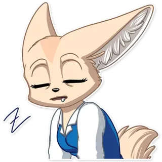 😴 Fennec, animale, carino, cartone animato whatsapp sticker