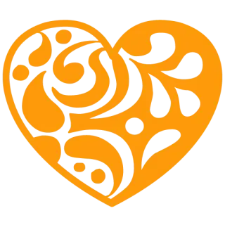 💛 corazón, amor, ornamentado, decorativo, diseño, floral whatsapp sticker
