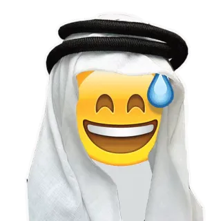 😅 emoji, arab, sweat, happy, traditional clothing whatsapp sticker