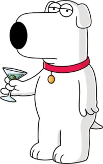 🍸 Brian Griffin Family Guy dessin animé, chien, martini, alcoolisé, Family Guy, Brian telegram sticker