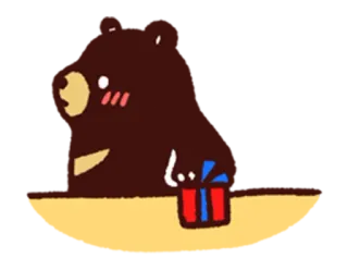 🎁 곰, 선물, 귀여운, 동물, 만화 telegram sticker