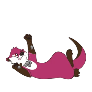 🪨 lontra, cartone animato, animale, carino, divertente, allegro whatsapp sticker