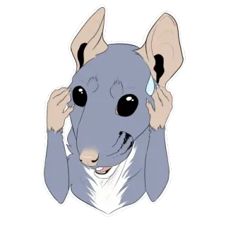 😱 rat, dessin animé, animal, mignon, autocollant, panique, stressé telegram sticker