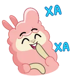 😂 XA XA Cartoon, Tier, Lama, Süß, Rosa, Fröhlich telegram sticker