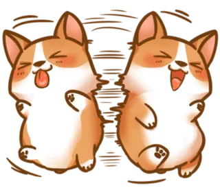 😆 corgi, dog, puppy, cute, cartoon, animal, dancing telegram sticker