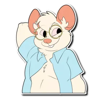 😊 rato, animal, desenho animado, óculos, peludo, personagem, fofo telegram sticker