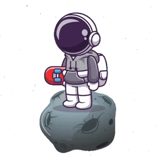 ☄️ astronaut, skateboard, space, moon, cartoon, stars, helmet, skater telegram sticker