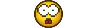 😳 emoji, schockiert, überrascht, verpixelt, gelb telegram sticker