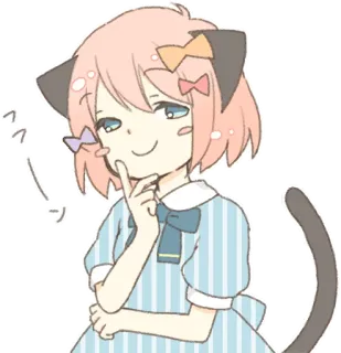 😏 Anime, Oreilles de chat, Mignon, Fille, Dessin animé, Personnage telegram sticker