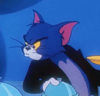 😒 Tom Tom and Jerry cat, cartoon, Tom, angry telegram sticker
