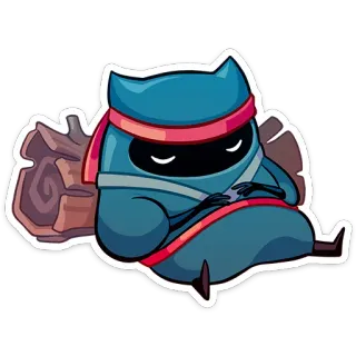 😨 ninja, fighter, cartoon, stealth, character, sticker whatsapp sticker