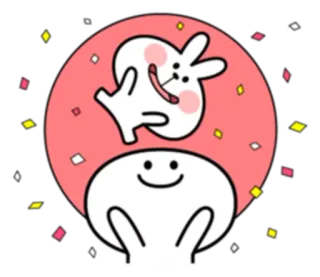 👨 Dessin animé, Lapin, Personnage, Confettis, Mignon, Joyeux telegram sticker