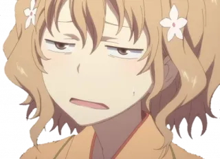 😟 Anime, Chica, Expresión, Confundida, Disgustada, Decepcionada telegram sticker