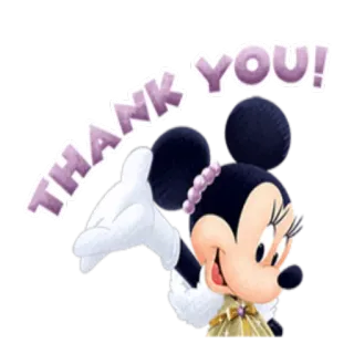 😌 Minnie Mouse THANK YOU! Минни Маус, Спасибо, Дисней, Мультфильм, Привет telegram sticker