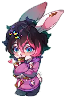😋 bunny, rabbit, chocolate, anime, kawaii, furry, cute, snack telegram sticker
