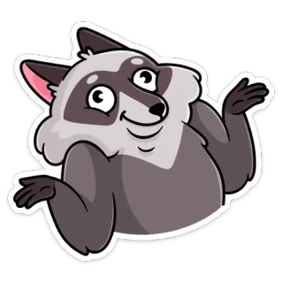 🤷‍♂️ rakun, binatang, kartun, imut, stiker, lucu, meme telegram sticker
