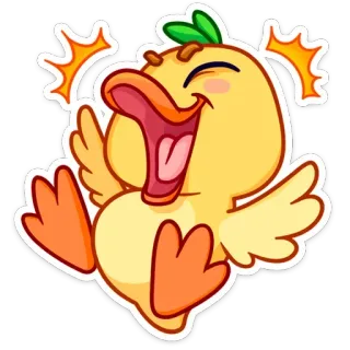 🤣 pato, desenho animado, animal, fofo, feliz, amarelo, pássaro telegram sticker