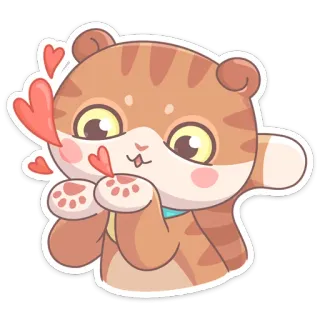 😘 кот, животное, наклейка, мультфильм, любовь, сердце, милый, дружелюбный telegram sticker