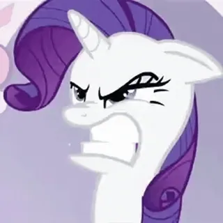 🤬 Rarity My Little Pony Poney, Dessin animé, En colère, Expression, Rarity telegram sticker