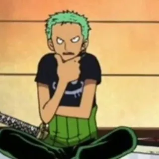 🤔 Zoro One Piece Zoro, One Piece, Anime, Pirate, Épéiste, Personnage telegram sticker
