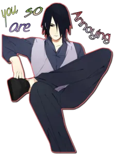 😒 Sasuke Uchiha Naruto You are so annoying Anime, Sasuke, Uchiha, denerwujący telegram sticker