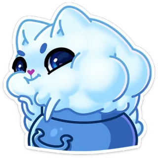 🍑 gato, lindo, animal, pegatina, nube, esponjoso, kawaii, dibujo animado telegram sticker
