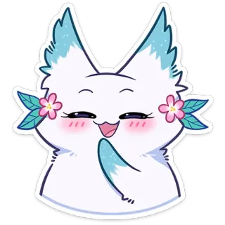 🥹 schattig, cartoon, dier, harig, kawaii, sticker telegram sticker