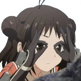 👀 Anime, Mädchen, Charakter, Fernglas, schauen, süß, Cartoon telegram sticker