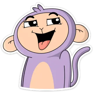 😮 monyet, kartun, senang, hewan whatsapp sticker