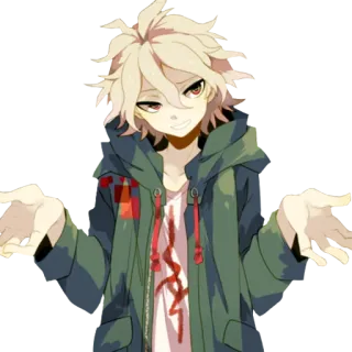 😏 Nagito Komaeda Danganronpa anime, character, fanart, nagito, komaeda telegram sticker