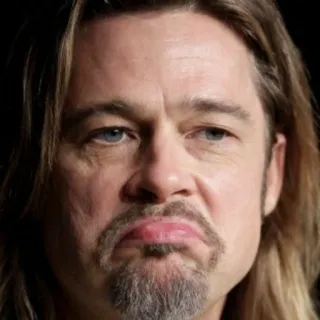 ☹️ Brad Pitt actor, celebridad, retrato, hombre, cara whatsapp sticker