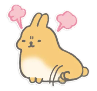 😢 coelho, coelho, fofo, animal, desenho animado, kawaii, vapor telegram sticker