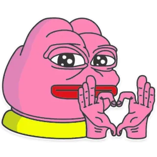 ❤ Pepe the Frog pepe o sapo, meme, rosa, desenho animado, coração, amor, meme da internet telegram sticker