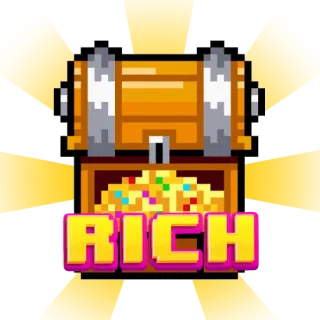 🤑 RICH treasure, chest, gold, rich, pixel art, money, wealth telegram sticker