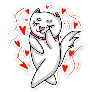 😍 кот, сердце, милый, животное, любовь, наклейка, мультфильм whatsapp sticker