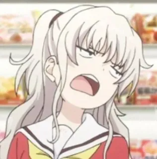 ☹️ Nao Tomori Charlotte อนิเมะ, ผู้หญิง, น่ารัก, สีหน้า, การ์ตูน telegram sticker